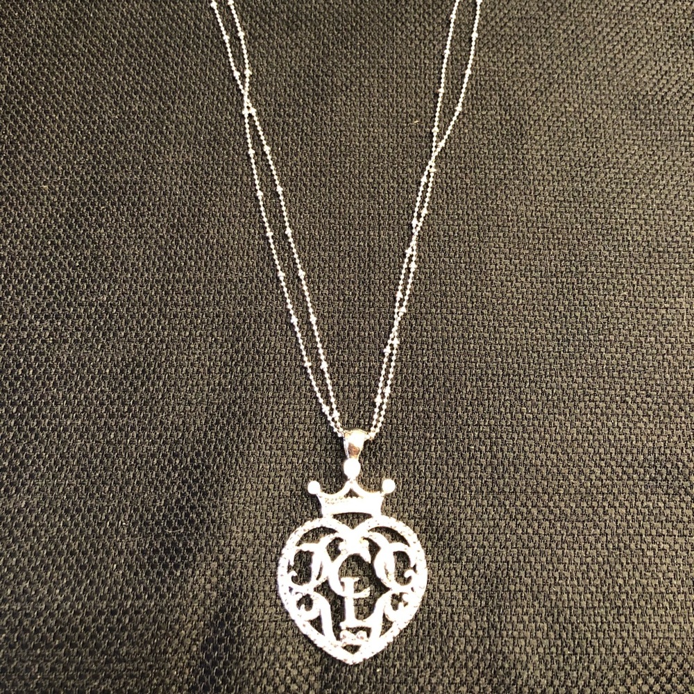 Silver chain with heart charm, NWT